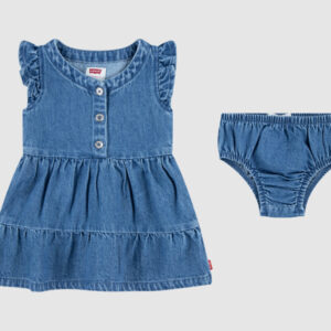 Levi's Baby Flutter Sleeve Dress - Blauwe Denim Jurk