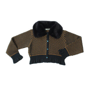 Dr. Kid Gebreid Vest Donkerblauw met Afneembare Kraag