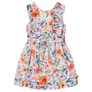 Tutto Piccolo Bloemetjesjurk met A-lijn en Strikdetail