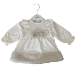 Deolinda Creme Jurk met Bontdetails voor Meisjes