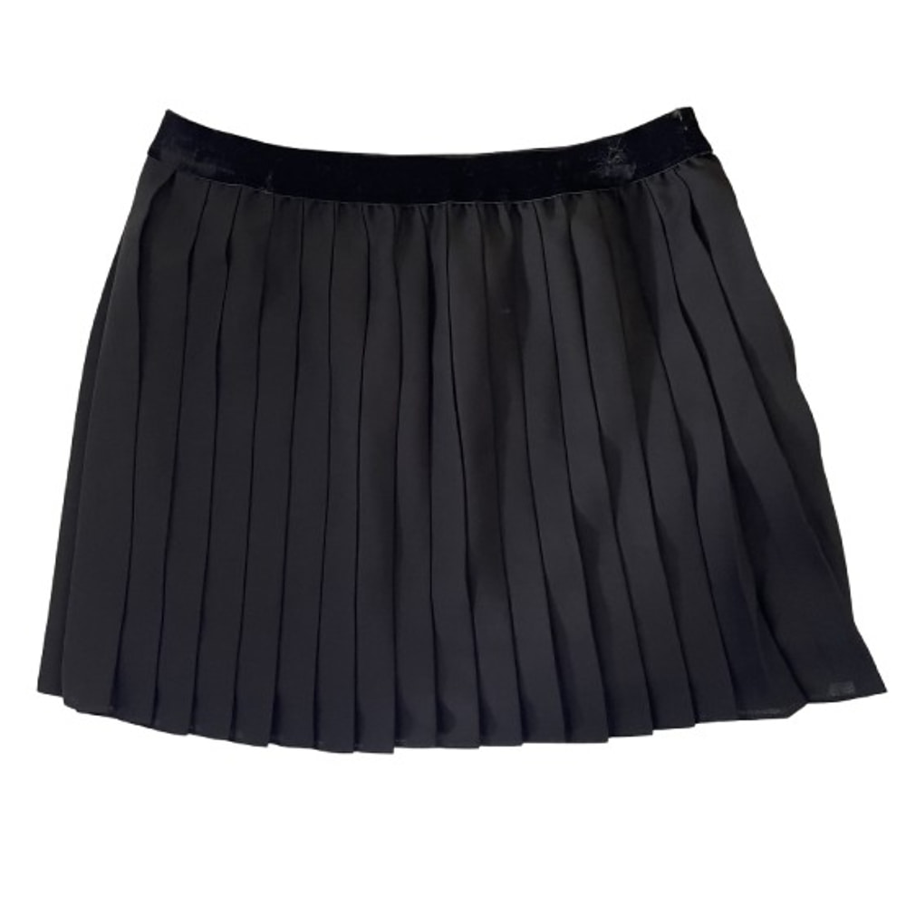 Dr. Kid Zwart Plissé Rokje met Luxe Velours Tailleband