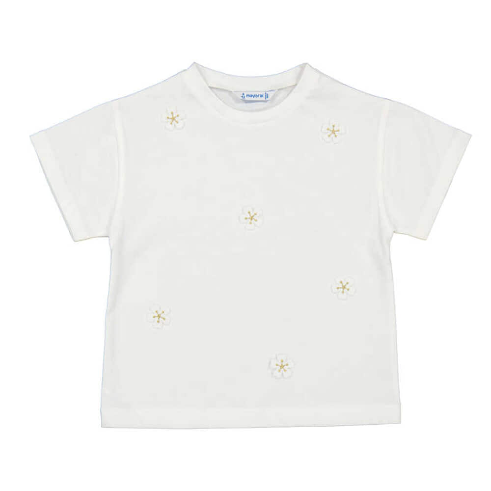 Mayoral T-shirt voor Jongens met Goudkleurige Bloemenprint
