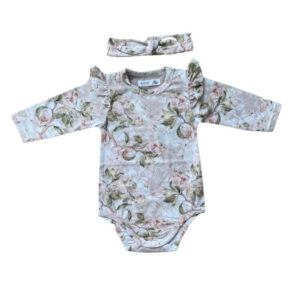 Sofija Ewa Romper met Magnolia Print en Haarband