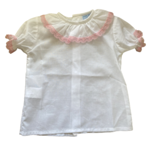 Mac ilusion Witte Blouse met Roze Randje voor Jongens