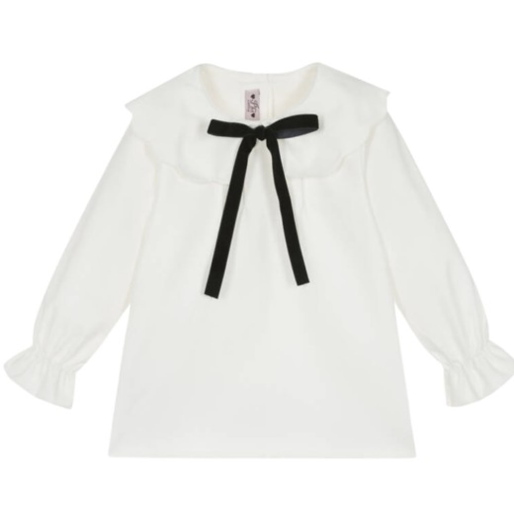 Phi Crème Blouse met Velours Strikje voor Jongens