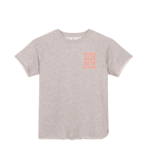 Alix Mini Knitted Sweat T-Shirt Dress in Soft Grey Melange