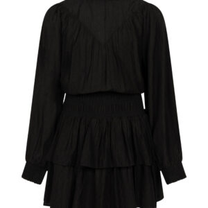 Ai&Ko Dress Phyllis Jacquard Vis Black met subtiel patroon
