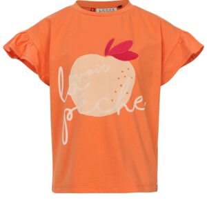Looxs Little T-shirt Ruffled Short Sleeve in Tangerine