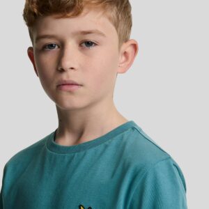 Lyle & Scott Plain T-shirt Blue Storm in katoen