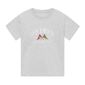 Les Deux Ivy League T-shirt Snow Melange in zachte katoenmix
