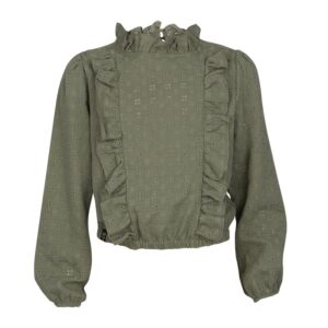 KIE Stone Blouse Daisy Dark voor Meisjes in diepgroene tint