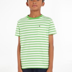 Tommy Hilfiger Breton Pocket Stripe Tee voor Jongens Groen