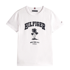 Tommy Hilfiger Hilfiger Palm Print Wit T-shirt voor Jongens