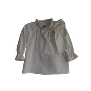 Phi Creme Blouse met Strik voor Meisjes - Klassieke Stijl