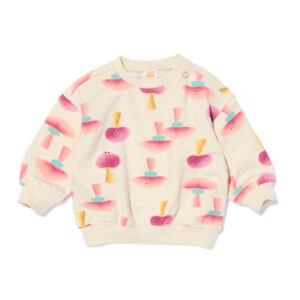 HEMA Babytrui sweatstof voor jongens met paddenstoelen