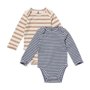 HEMA Baby meegroeirompers voor jongens strepen - 2 stuks