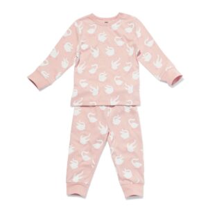 HEMA Babypyjama zwanen voor jongens met lange mouwen