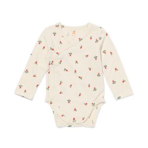 HEMA Baby meegroei overslagromper voor jongens rib radijs beige